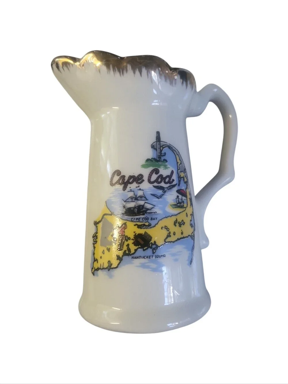 Vintage Cape Cod Gold Rimmed Mini Creamer 4.5